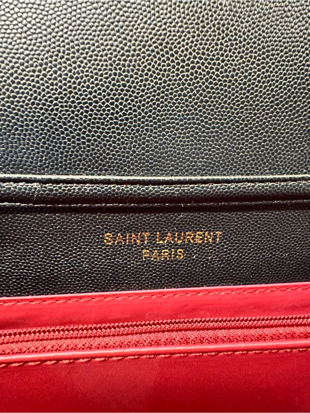 Saint Laurent Black Quilted Chevron Leather Envelope Clutch - Picture 5 of 6